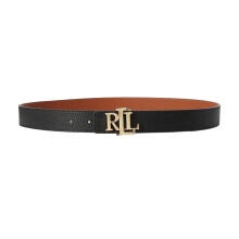 (S, Black/Tan) Ralph Lauren Womens/Ladies Lauren Leather Belt