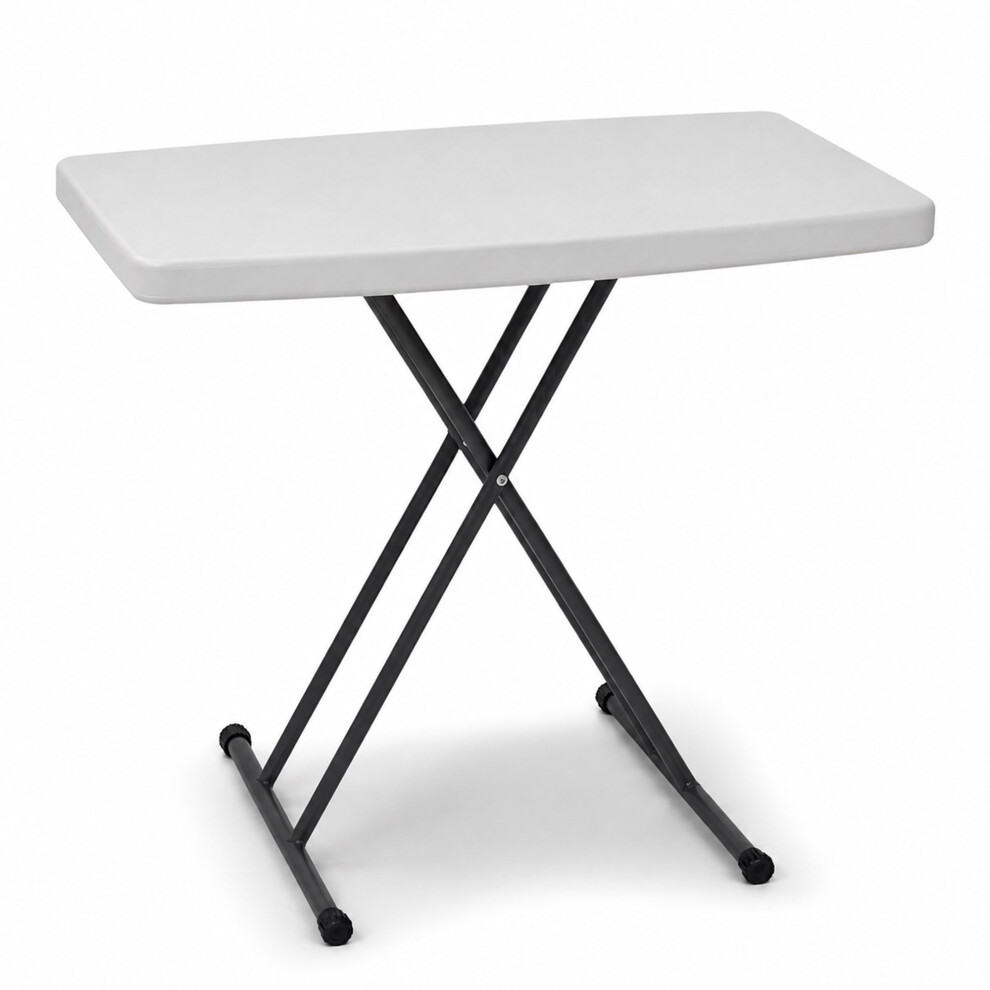 Photos - Garden Furniture Oypla 2.5ft 76cm Folding Heavy Duty Outdoor Trestle Party Garden Table White OYP3864 