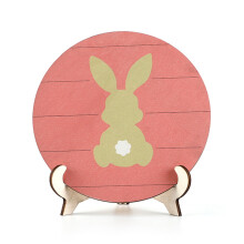 Ornements de Pâques en bois Federra, lapin rond, décorations de dessin animé, artisanat, décorations pour la maison, cadeaux artisanaux