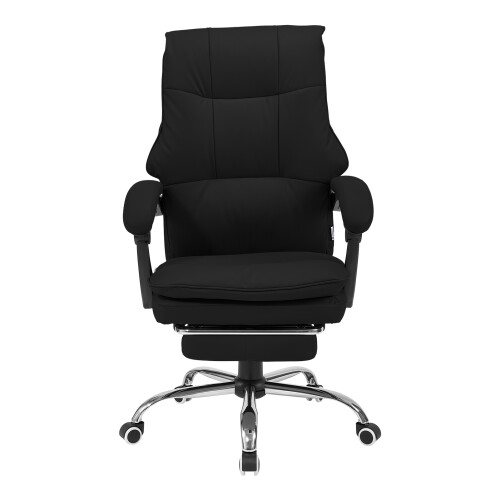 Living And Home Height-Adjustable Ergonomic Reclining Office Chair with Footrest, Black 1