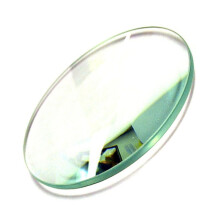 Lente de vidrio pulida científica biconvexa para laboratorios, lente de vidrio óptico biconvexa de 55 mm de diámetro.