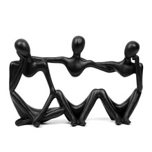 Accessoires décoratifs noirs, décoration intérieure noire, décoration d'étagère abstraite en résine, décorations modernes pour étagères de