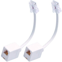 Adaptér RJ45 na RJ11, sada 2 telefonních kabelů RJ11 6P4C (samice) na RJ45 (ethernet 8P8C samec)