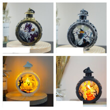 Jacenvly Salg Høstdekorasjoner, Halloween Lanterne LED-lys, Vintage Utendørslys, Nattlamper, Lommelykter, kompatibel med Halloween Home