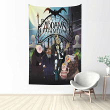 Tapisserie murale La Famille Addams, affiche décorative pour chambre, salon, dortoir, maison, fête, 90" x 60"