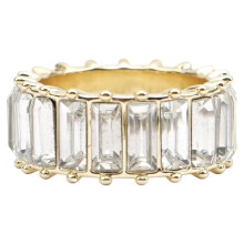 Bagues extensibles en strass et diamants Guangmc pour femmes - Blanches