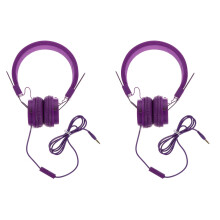 2er-Pack Ohrhörer, kabelgebundene Kopfhörer, Gaming-Ohrhörer, kabelgebundenes Musik-Headset, lila Schaumstoff