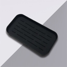Égouttoir Uclet avec barre de séchage en silicone, tapis d'égouttage pour vaisselle, comptoir épais, rainures profondes, séchage