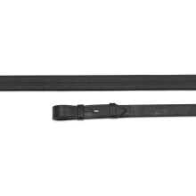 (48in x 0.5in, Black) Aviemore Nylon Insert Leather Horse Rubber Reins