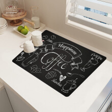 Tapis de table multifonctionnel pour cafetière, tapis absorbant pour égoutter la vaisselle, longue durée de vie, antidérapant, idéal pour les