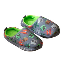 (2 UK, Grey) Minecraft Boys Characters Slippers