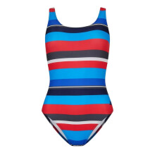 (10 UK, Multicoloured Print) Zoggs Womens/Ladies Stripe Scoopback One Piece Swimsuit