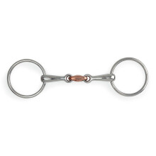 (6in, Silver) Shires Copper Lozenge Horse Loose Ring Snaffle Bit