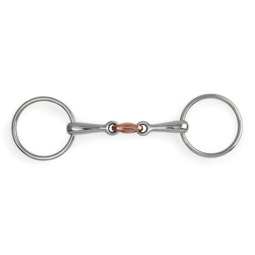 (6in, Silver) Shires Copper Lozenge Horse Loose Ring Snaffle Bit