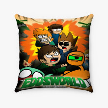 Taie d'oreiller personnalisée AIVO Eddsworld Art en polyester filé carré, coussin décoratif pour lit, canapé et décoration intérieure (pouces)