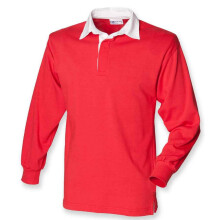 (4XL, Red/White) Front Row Mens Classic Long-Sleeved Rugby Shirt