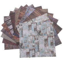 Mizh24 Folhas de Papel para Artesanato DIY, Papel para Scrapbook com Textura de Madeira e Estilo Vintage