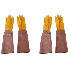 4 gants de jardinage unisexes en cuir de vachette résistant à l'élagage, taille M