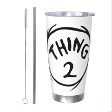 Gobelet isotherme Dr. Seuss de 590 ml (20 oz), en acier inoxydable, avec couvercle, idéal pour les voyages et les activités de plein air.