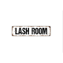 Schild für Wimpernstudio, Friseursalon, Gästetoilette, Badezimmer, Mädchen- und Damen-WC, rustikales Straßenschild aus Metall oder Türschild,