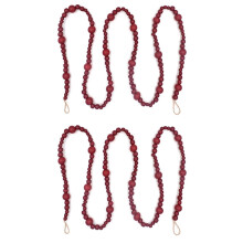Guirlanda de contas de madeira 2x7 pés para decoração de casa de fazenda, estilo boho, para árvore de Natal, lareira ou parede.
