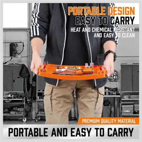 Silicone Tool Holder Tray Silicone Tool Holder Multi-Purpose Mat Repair Storage Segmented Mechanics Storage Orange