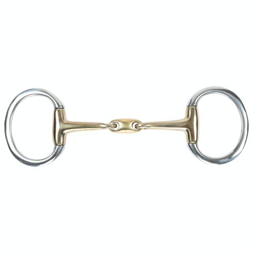 (4.5in, Brass) Shires Brass Lozenge Horse Eggbutt Snaffle Bit