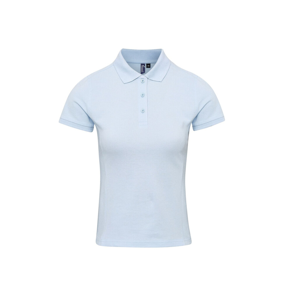 Premier (Xl, Light Blue) Womens/Ladies Coolchecker Plus Piqu Polo With Coolplus