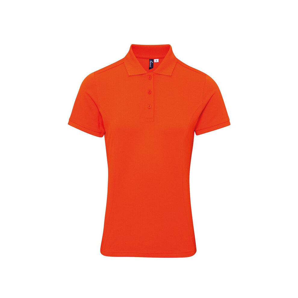 Premier (Xl, Orange) Womens/Ladies Coolchecker Plus Piqu Polo With Coolplus