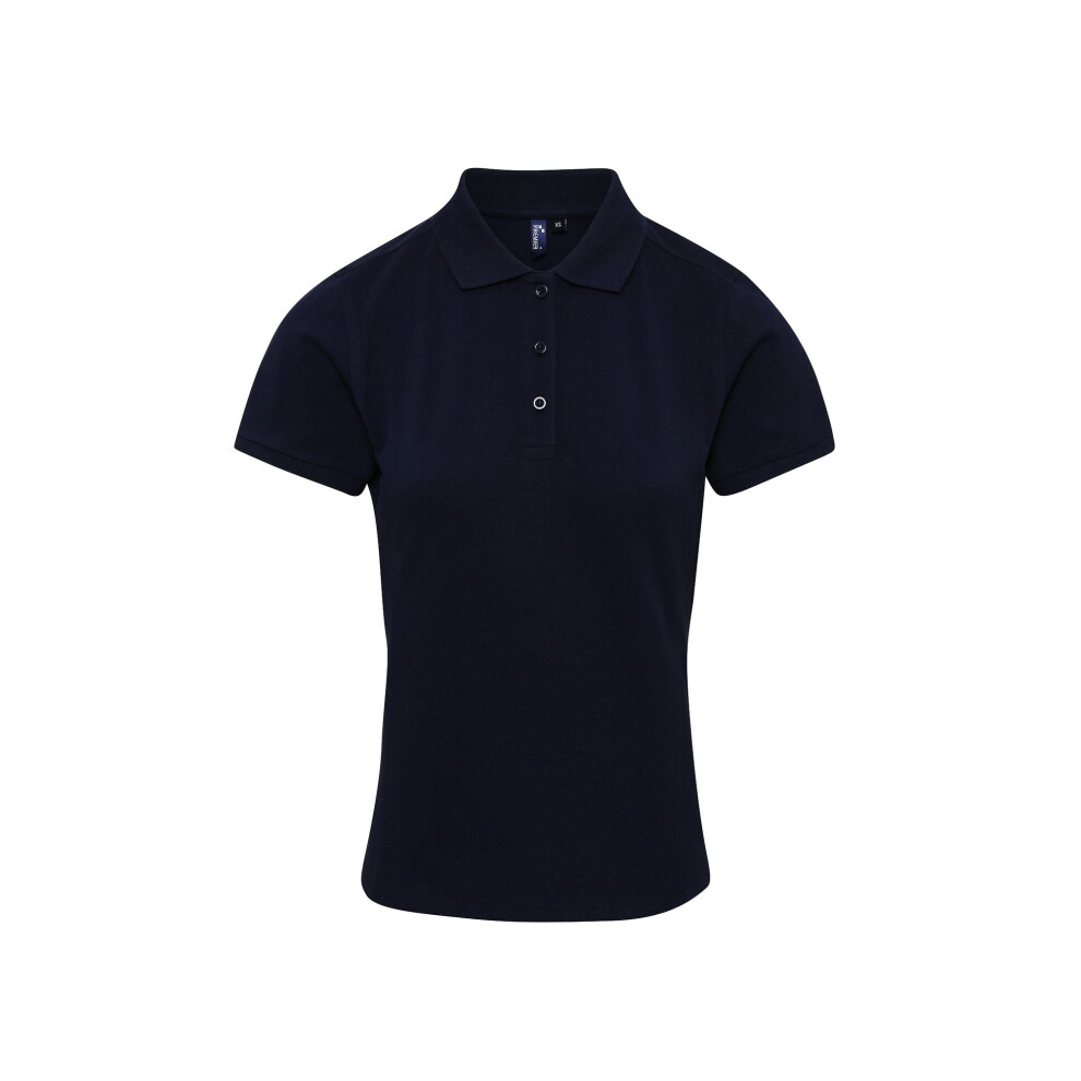 Premier (M, Navy) Womens/Ladies Coolchecker Plus Piqu Polo With Coolplus