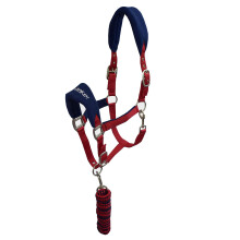 (Cob, Red) Whitaker Club Horse Headcollar and Leadrope