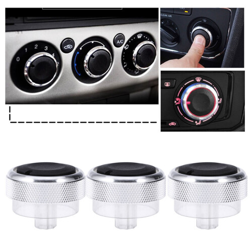 Mizh3pcs Interrupteur de commande de climatisation Bouton AC Compatible avec Focus2 3 (Argent) 2