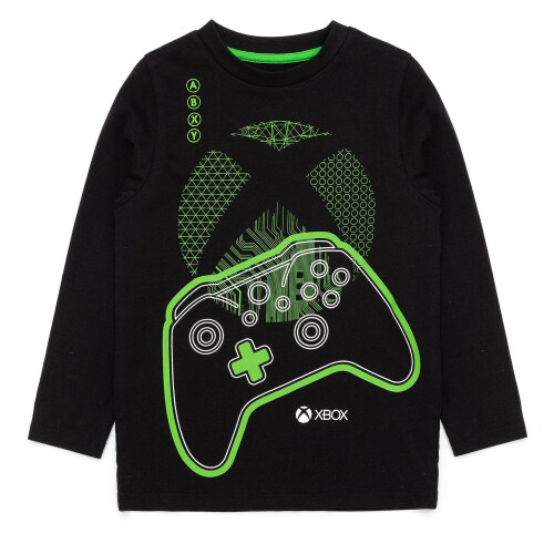 Xbox (6-7 Years, Black/Green) Xbox Boys Game Controller Long-Sleeved Pyjama Set