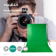 Conjunto de fondo de estudio fotográfico | 1,90x2,95m | Bolsa de viaje incluida | Trípode incluido | Negro | 1 PC.