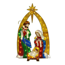 Crèche lumineuse CIYISON à planter dans le sol, en acrylique, représentant Jésus, pour la décoration de la maison, du jardin et de la pelouse.