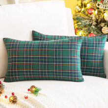 2 kpl jouluisia skotlantilaisia tartan-ruudullisia koristetyynynpäällisiä maalaistalon sisustukseen, 30 x 50 cm