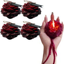 Lot de 4 bougies parfumées à la rose rouge, bougies ludiques en cire à basse température, idéales pour les couples romantiques et la décoration