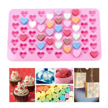 Hartvormige siliconen mal voor ijs, chocolade en gelei - 55Hearts