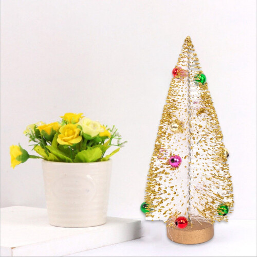 Christmas Tabletop Decorations White Plastic Trees 10pc 2