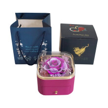 Zeceouar Geschenkbox mit getrockneten Blumen zum Valentinstag – kompatibel mit YSP Acryl-Schmuckdisplay, Geburtstagsgeschenk für die Freundin