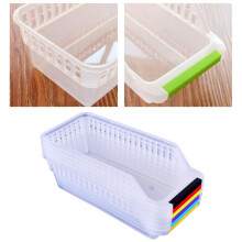 JANDEL4PCS Plastikowy organizer do szuflady lodówki, pojemniki do przechowywania w zamrażarce, pojemnik na tacki kuchenne, losowy kolor