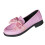 Pink Women's British Style Bow Loafers Flat Shoes 1