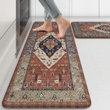 Farmhouse Kitchen Mats Set of 2 Red