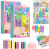 Σετ DIY Rainbow Scratch Art, 20 τεμάχια σημειώσεις χαρτιού Rainbow Scratch, μίνι κιτ ζωγραφικής με 1