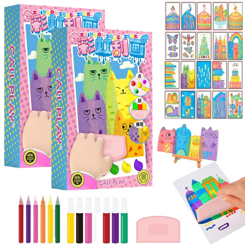 Σετ DIY Rainbow Scratch Art, 20 τεμάχια σημειώσεις χαρτιού Rainbow Scratch, μίνι κιτ ζωγραφικής με