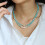 Colar de pérolas de água doce turquesa, elegante e simples, versátil e sofisticado, perfeito para usar em conjunto com outros colares. 3