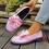 Pink Women's British Style Bow Loafers Flat Shoes 6