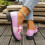 Pink Women's British Style Bow Loafers Flat Shoes 7