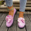 Pink Women's British Style Bow Loafers Flat Shoes 5