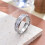 Men's Stainless Steel Piano Keys Ring Silver Size 12 3